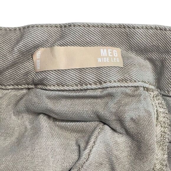 KUT Coffee Cream Tan Meg High Rise Wide Leg Ankle Jean - Picture 6 of 11